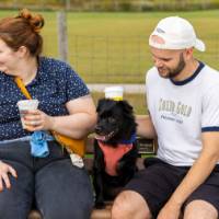 Alumni and their Laker pet.